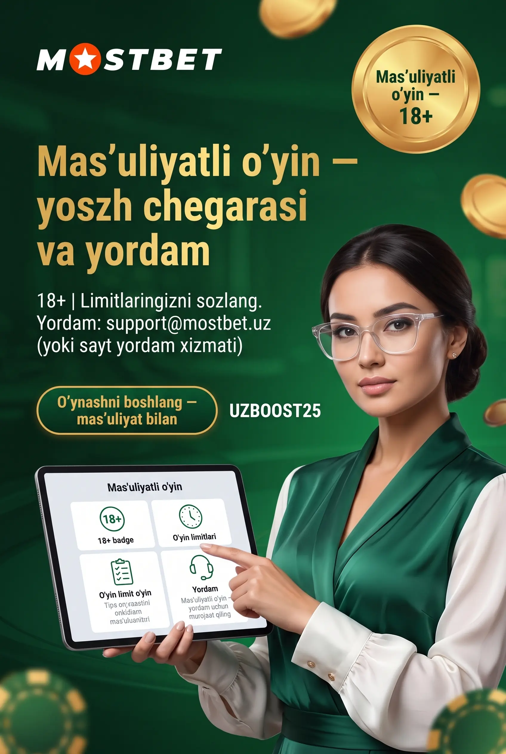 Mostbet mas'uliyatli o'yin eslatmasi